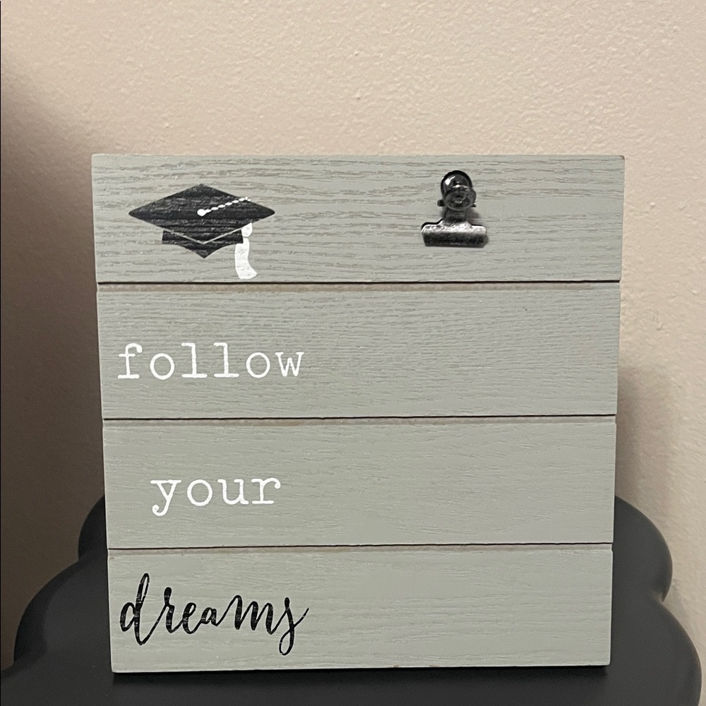 Inspirational Gray Plaque with Clip